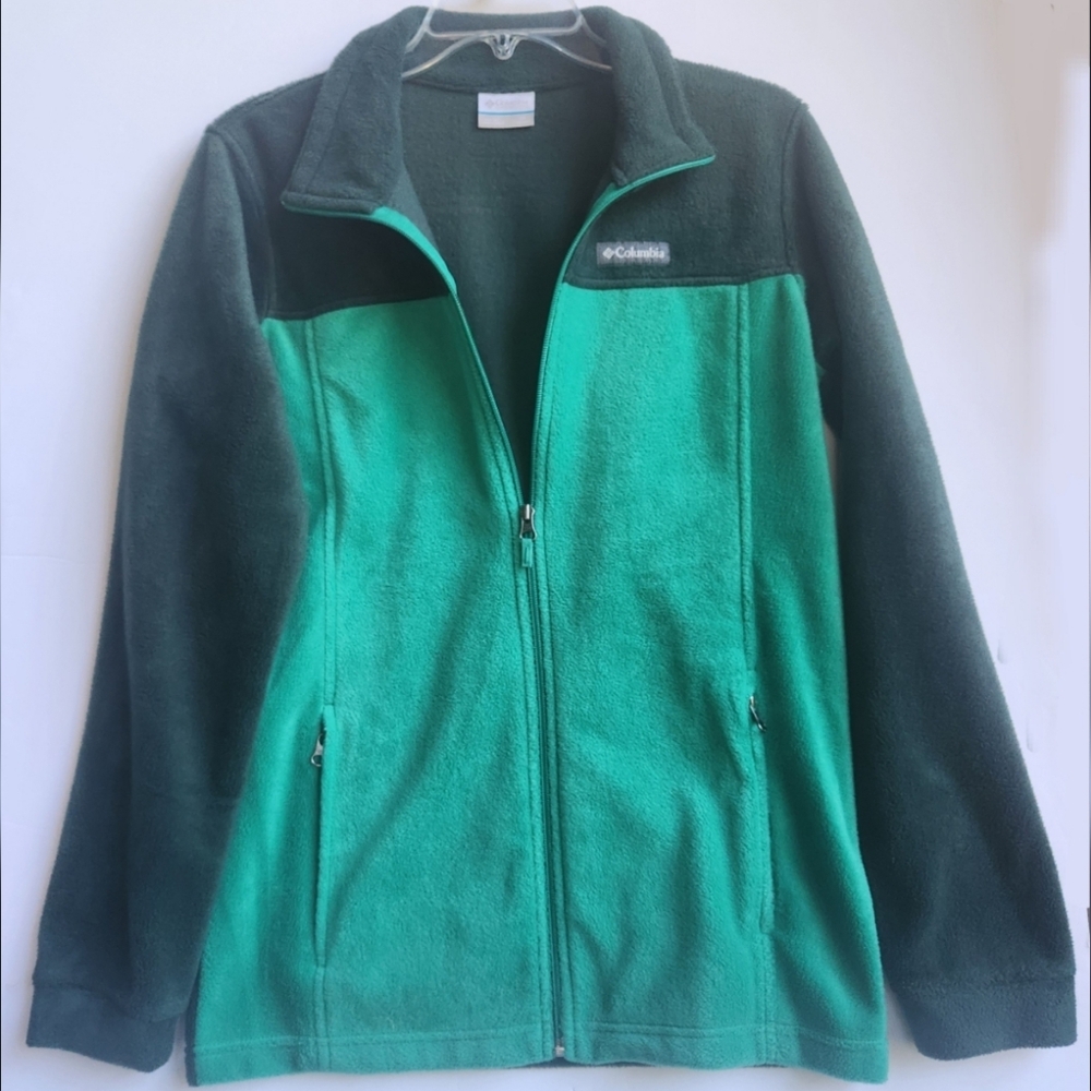 Columbia Boys Steens Mountain II Fleece Jacket Size XL 18-20 Green